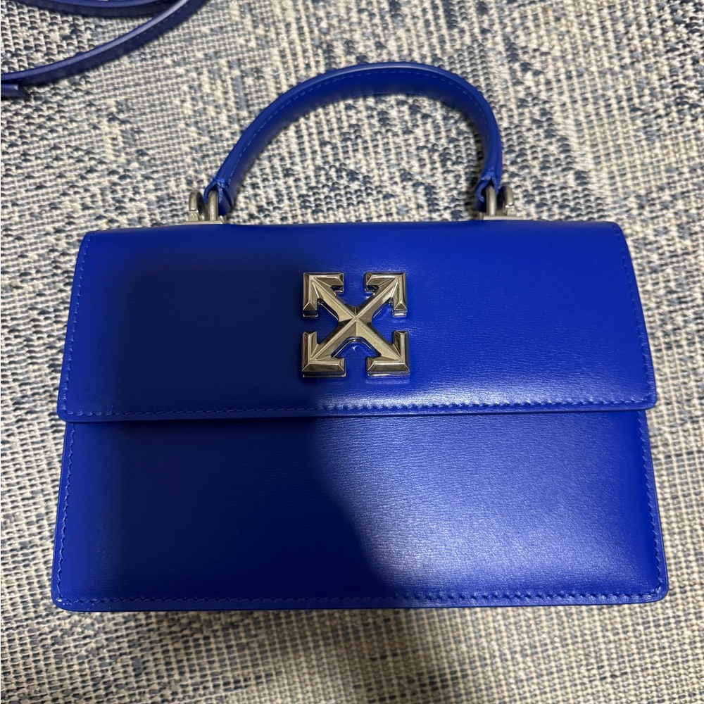 Off White Jitney 1.4 Bag Leather Blue